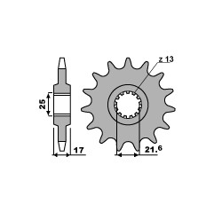 PBR ZĘBATKA PRZEDNIA 2048 17 18NC HONDA VT 250F`89-90 (ŁAŃC. 428)